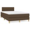 vidaXL Box Spring Bed with Mattress Dark Brown 120x190 cm Fabric view 2