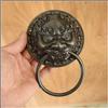 CAFFEN Antique Copper Lion Head Door Knocker, Retro Cast-Iron Ring Handle, Antique Finish view 3
