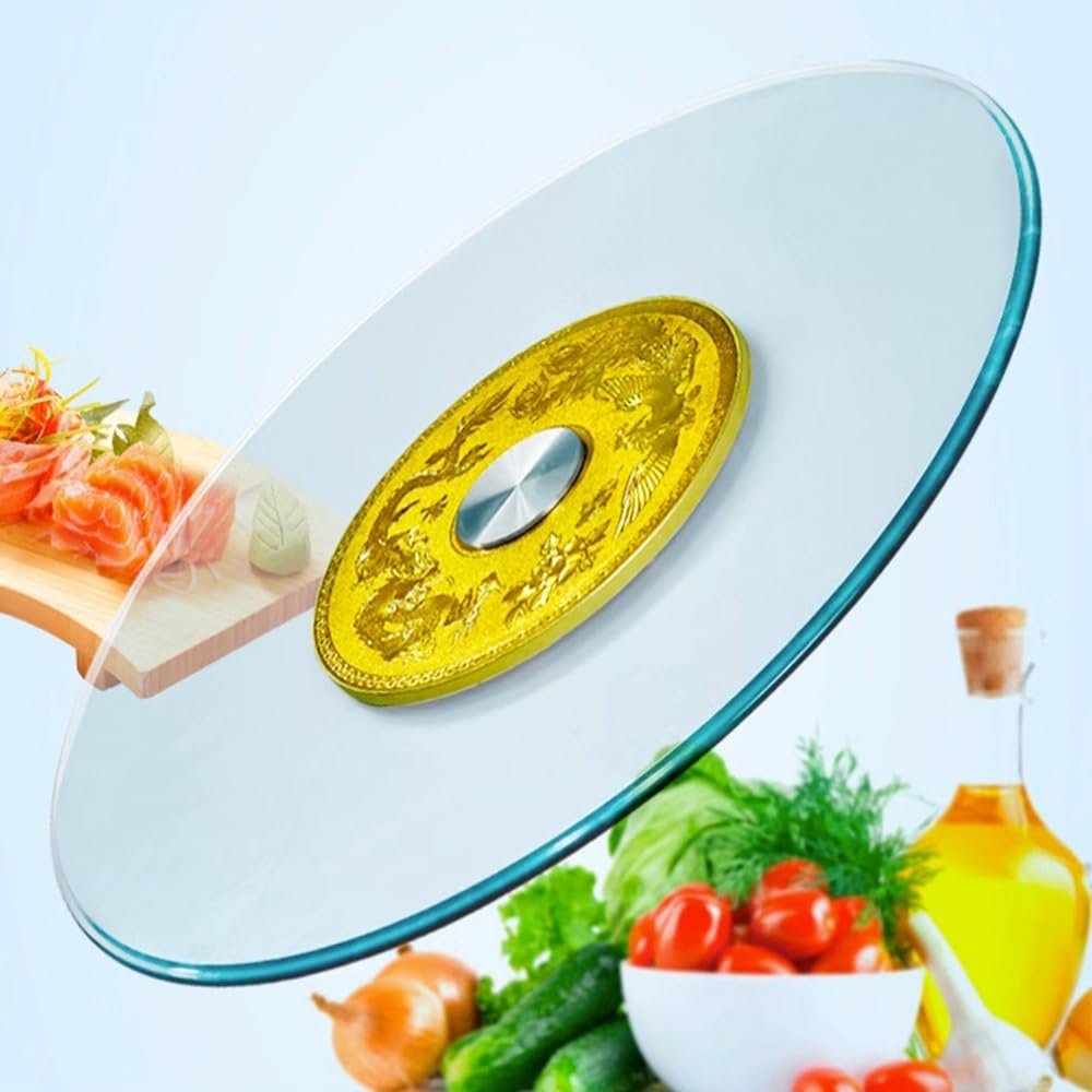 TMKDNNKG Lazy Susan Glass Turntable, 24–39 in, Round Rotating Serving Tray