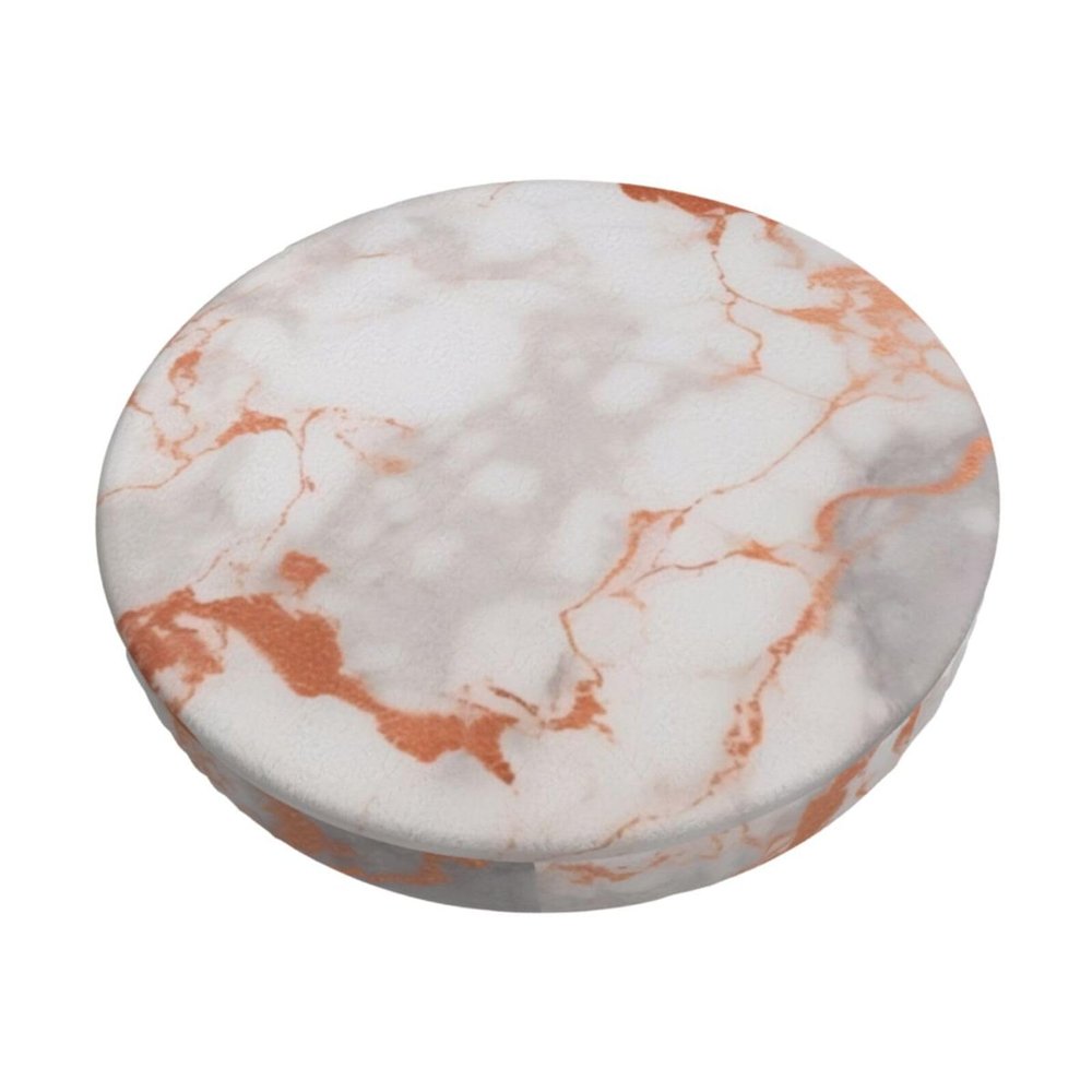 ZHONGSK Round Bar Stool Cushion Cover, Rose Gold Marble, Washable, Elastic, for 12, 13, and 14 in Stools
