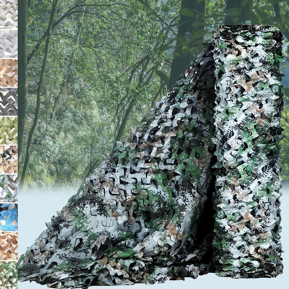 SDLLG Thickened 210D Woodland Camouflage Net, 15 x 16 m