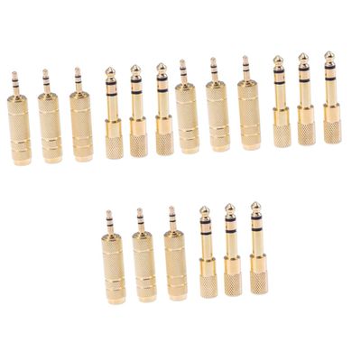 Abaodam 3-Piece Audio Adapter Set for Headphones and Microphones, Gold-Plated
