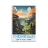 HSAYYIII Canvas Poster, Yorkshire Dales National Park Vintage Travel Poster, 60 x 90 cm view 1