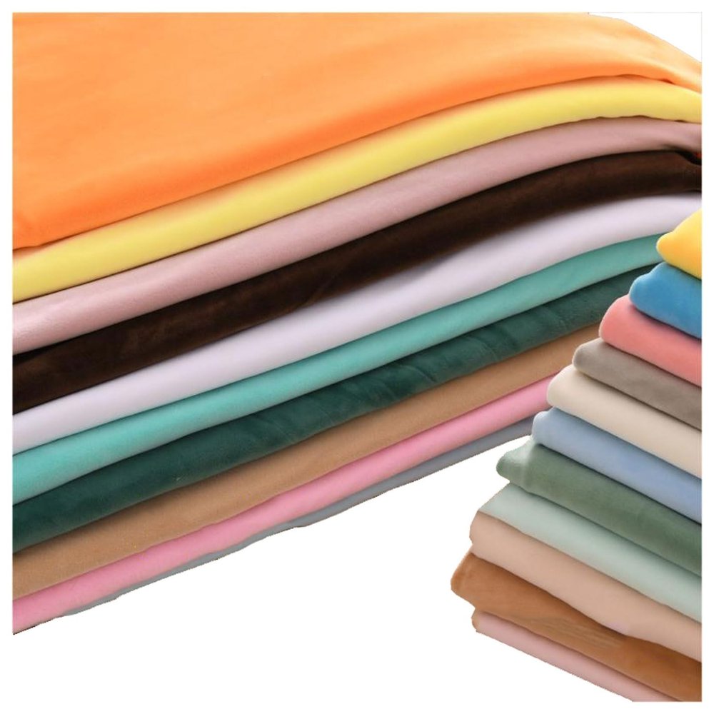 Soft, Smooth Velour Fabric with Velvet-Like Matte Surface, Gold, 160 x 50 cm