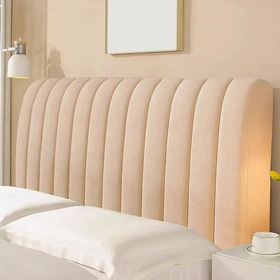 Vertical Stripe Stretch Headboard Cover, Khaki, 150 cm