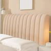 Vertical Stripe Stretch Headboard Cover, Khaki, 150 cm view 1