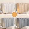 Vertical Stripe Stretch Headboard Cover, Khaki, 150 cm view 4