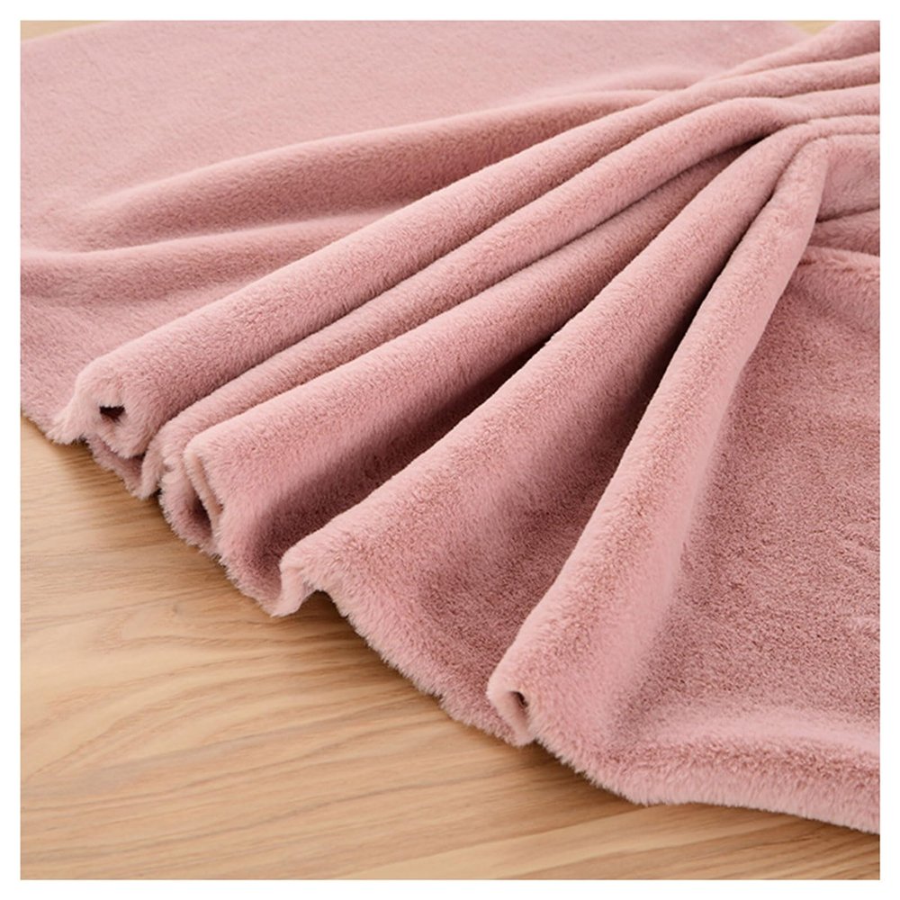 Soft Smooth Faux Fur Fabric, Short Plush, Pink, 50 x 50 cm