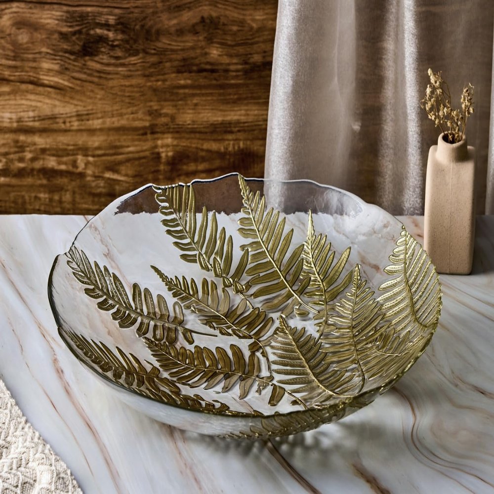 Anton Studio Designs - Gold Fern Bowl - Luxurise Decorative Bowl