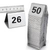 Stainless Steel Table Number Signs for Restaurants, Tent-Style, Stackable, Silver view 1