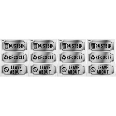 Operitacx 4-Piece Self-Adhesive Recycling Stickers for Waste Separation