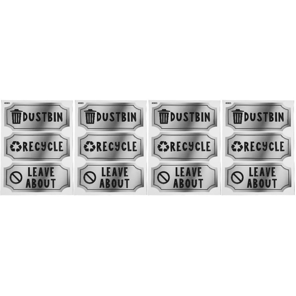 Operitacx 4-Piece Self-Adhesive Recycling Stickers for Waste Separation