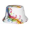 MyPiky Unisex Bucket Hat with Colorful Musical Notes, Packable Sun Hat, One Size view 1