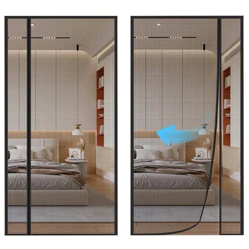 Magnetic Fly Screen Curtain 130 x 255 cm, Black