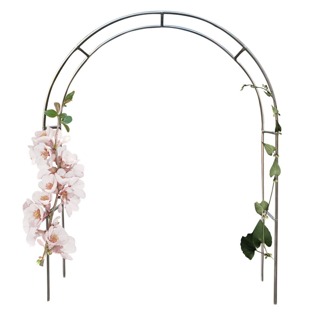 Steel Rose Arch Pergola Trellis Garden Gate for Climbing Plants, 1.2 x 2.3 m