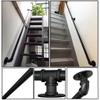 Industrial Wrought-Iron Stair Handrail, Black, 12 ft view 3
