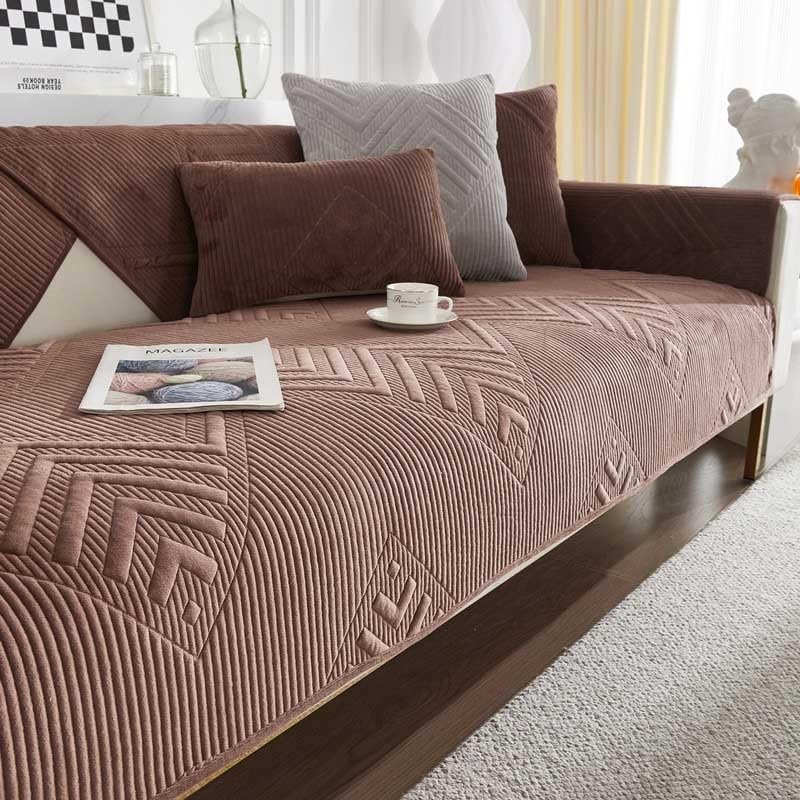 YWQJL Sofa Cushion Cover, Non-Slip Cover for 1/2/3-Seat, L- and U-Shaped Sofas, 70 x 70 cm, B-10