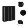 LAPOOH Fabric Wardrobe with Shelves and Hanging Rails, Black, 150 x 45 x 175 cm view 4