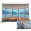 Ttincceer French Window Photography Backdrop, 2.7 x 1.8 m, Office, Living Room, Meeting Room, Seaview Landscape view 2