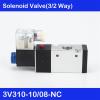 3V310-10-NC Normally Closed 3/8-Inch 3-Port 2-Position 3/2-Way Solenoid Valve Body view 3