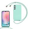 Phone Strap Case for Samsung Galaxy A24, Detachable Adjustable Lanyard, Mint Green view 1