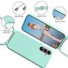 Phone Strap Case for Samsung Galaxy A24, Detachable Adjustable Lanyard, Mint Green view 2