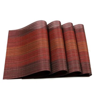 PVC Placemats, 6-Piece Set, Red-Red