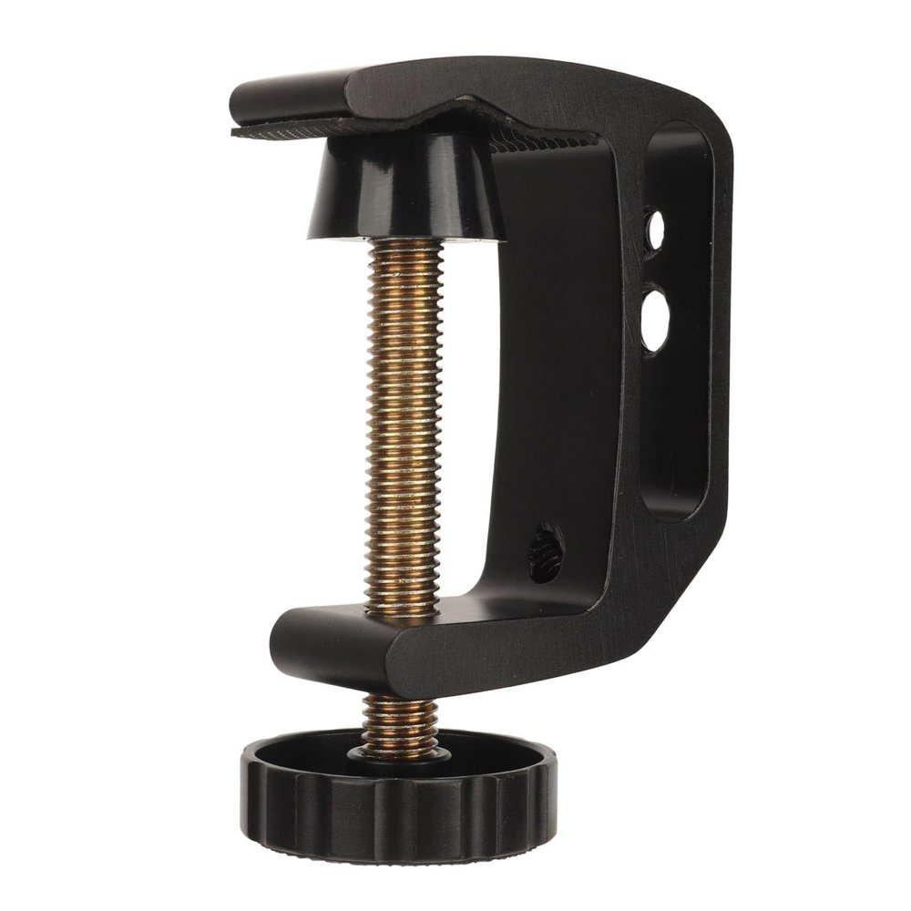 C-Clamp Base for Stand Mounting, Aluminum Desk Clamp Set with 1/4" and 3/8" Threaded Holes