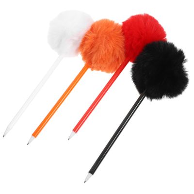 Plush Ballpoint Pens, 4-Pack, Clear Writing with Comfort Grip