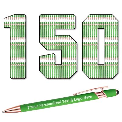 STREADVE 150 Personalized Green Ballpoint Pens with Engraving