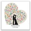 galleryy.net Personalized Fingerprint Tree Wedding Silhouette Poster, 50 x 50 cm, Custom Names & Date, Includes Accessory Set with Ink Pads and Pen view 1