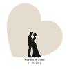 galleryy.net Personalized Fingerprint Tree Wedding Silhouette Poster, 50 x 50 cm, Custom Names & Date, Includes Accessory Set with Ink Pads and Pen view 2