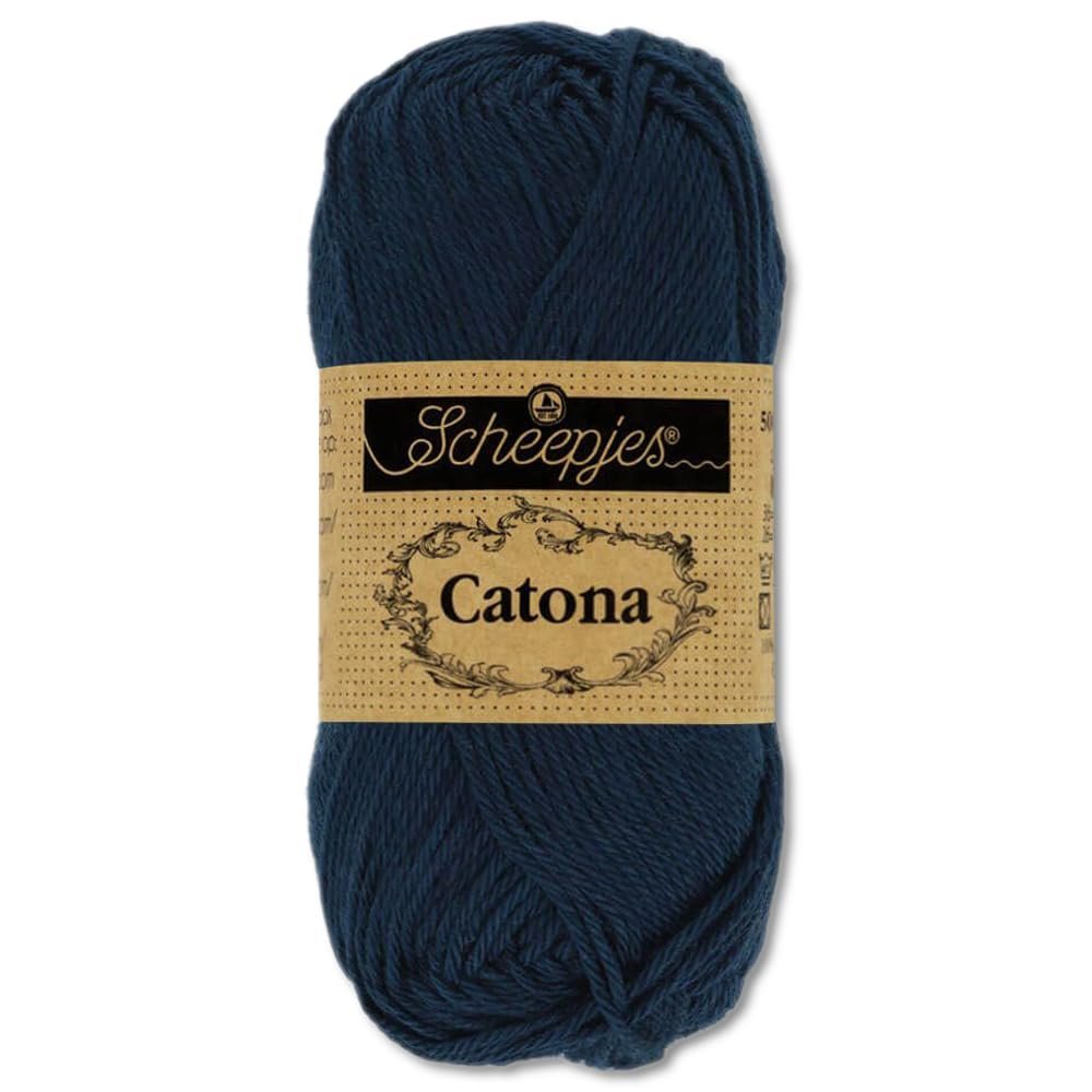 Frida's Wollhaus Scheepjes Catona 10 g 100% Cotton Yarn for Knitting, Crochet & Amigurumi, 113 Colors (124 | Ultramarine)