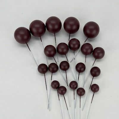 Cake Decorating Balls, Mini Foam Ball Toppers, 20-Piece Set, Dark Brown