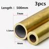 JIEYUZYUO H62 Brass Seamless Round Tubes, 7 mm OD × 1.5 mm Wall × 500 mm, 3-Pack view 2