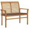 QZZCED 44 in. Solid Teak Garden Bench with Taupe Cushion view 1