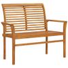 QZZCED 44 in. Solid Teak Garden Bench with Taupe Cushion view 2