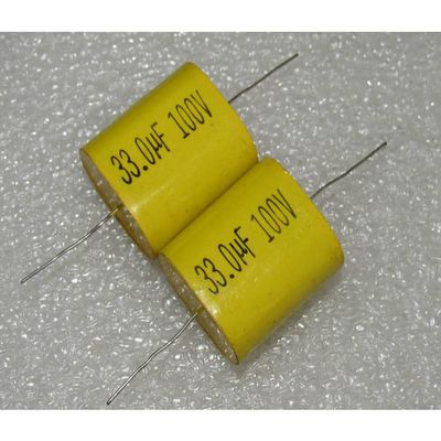 XTVVTODJXT MEA 100V 33µF 336K 100VDC Axial Copper-Lead Frequency-Division Film Capacitor