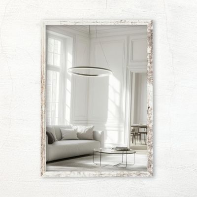 CLAMARO Vision Wall Mirror 30 x 100 cm, Vintage White Frame
