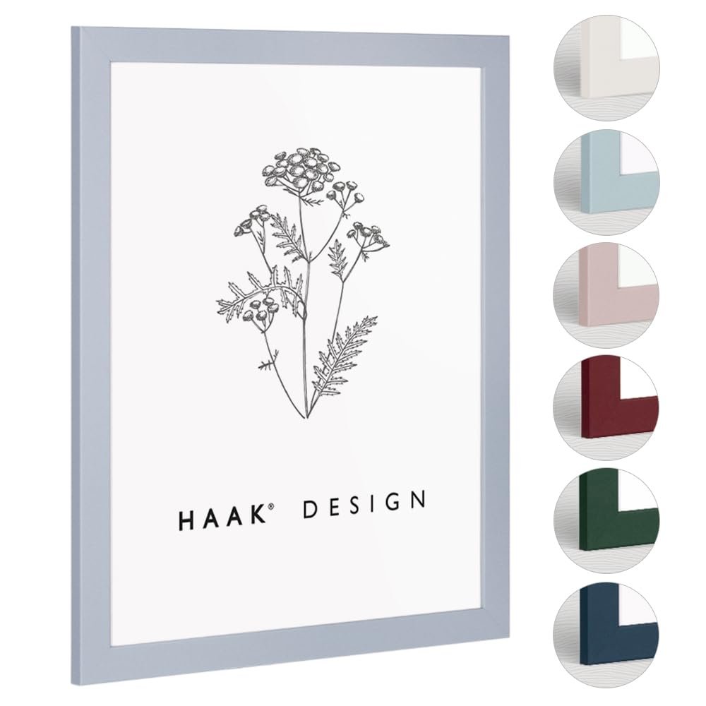 Haak Miko Modern Sturdy Picture Frame, Wave Blue Pastel Blue, 70 x 90 cm