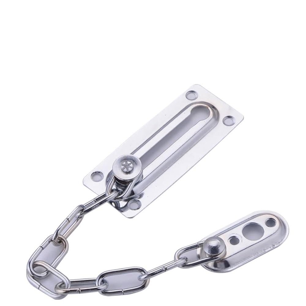 1-Piece Stainless Steel Door Security Chain Lock, Silver