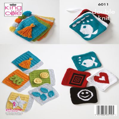 King Cole Baby Knitting Pattern, Double Knit, Sensory Play Blanket and Tassel Book (6011)