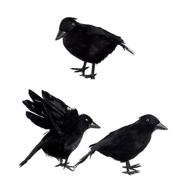 BESPORTBLE Halloween Party Artificial Black Plastic Crows