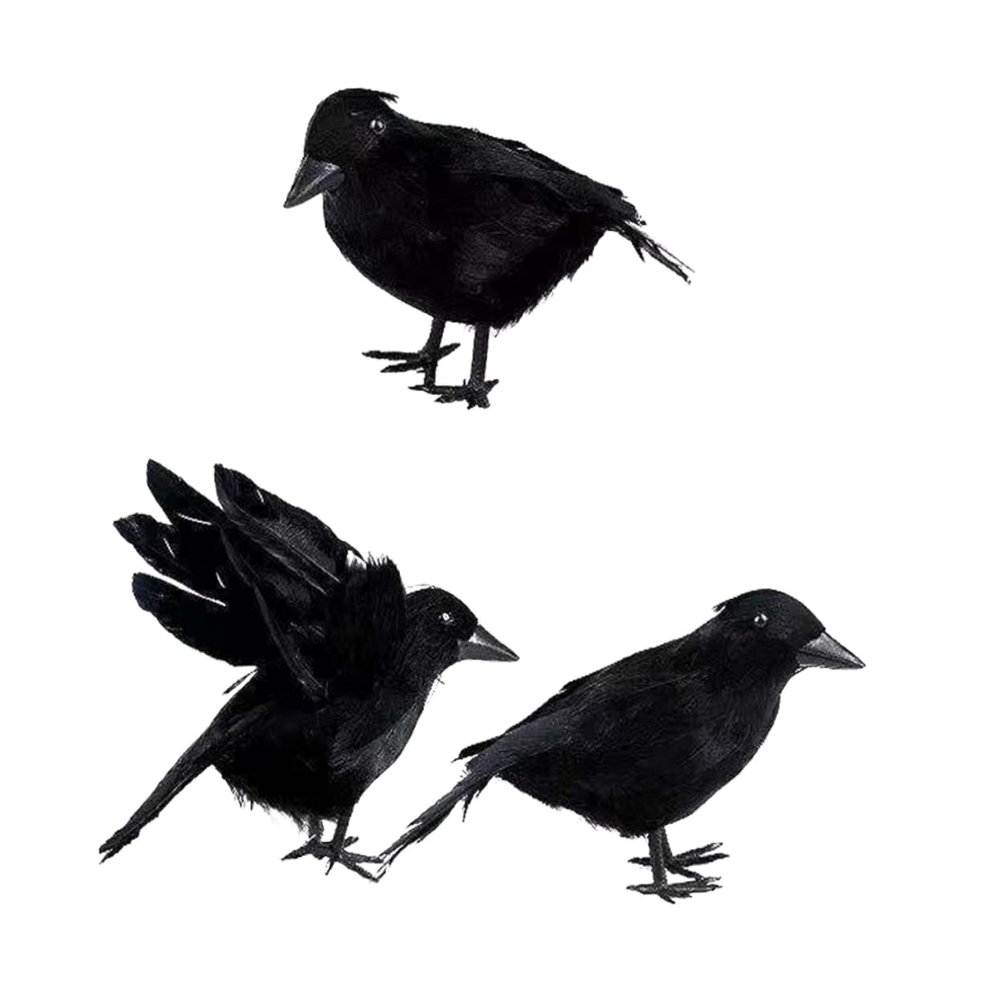 BESPORTBLE Halloween Party Artificial Black Plastic Crows