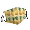 YYHWHJDE Adult Masks, Washable, Soft, Breathable, Golden Pineapple Background Pattern, 5-Pack view 2