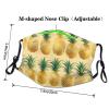 YYHWHJDE Adult Masks, Washable, Soft, Breathable, Golden Pineapple Background Pattern, 5-Pack view 4