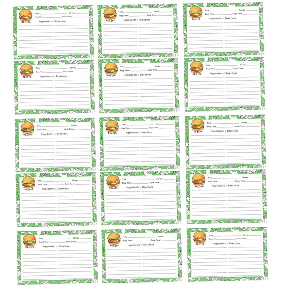 TOPBATHY 50-Piece Kitchen Recipe Cards, Blank DIY Food Note Cards