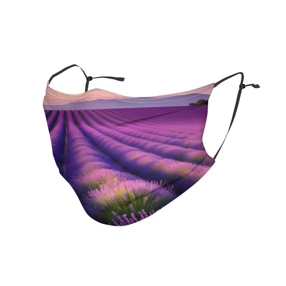 YYHWHJDE Washable Adult Face Mask, Soft and Breathable, Lavender Fields