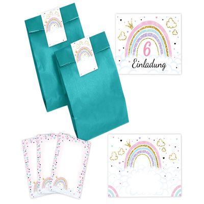 12 Rainbow Invitations for a Girl’s 6th Birthday