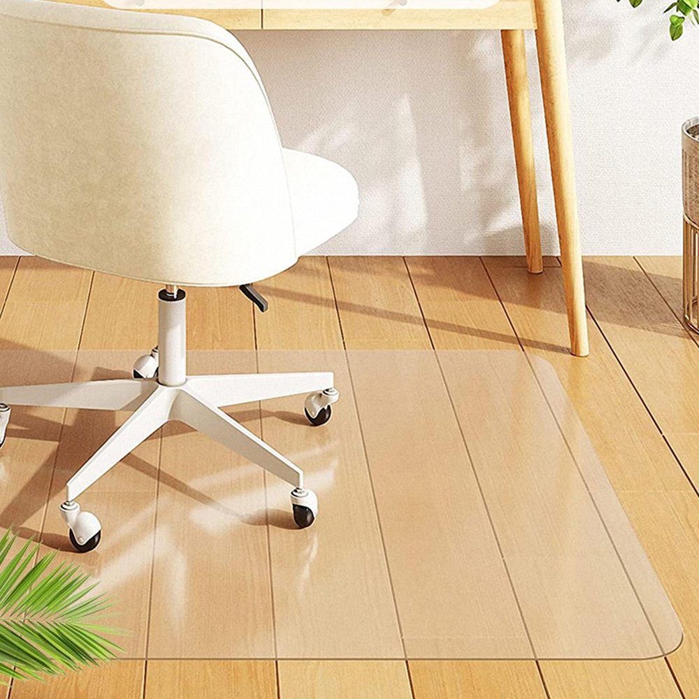 Transparent PVC Chair Mat, Floor Protector for Office Chairs, Waterproof and Scratch-Resistant, 60 x 60 cm / 80 x 120 cm / 100 x 160 cm (Thickness: 2.0 mm/0.08 in; Size: 50 x 50 cm)